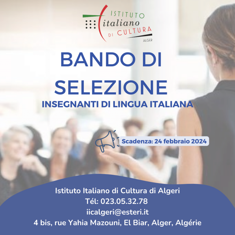 Locandina – Bando di selezione – italiano