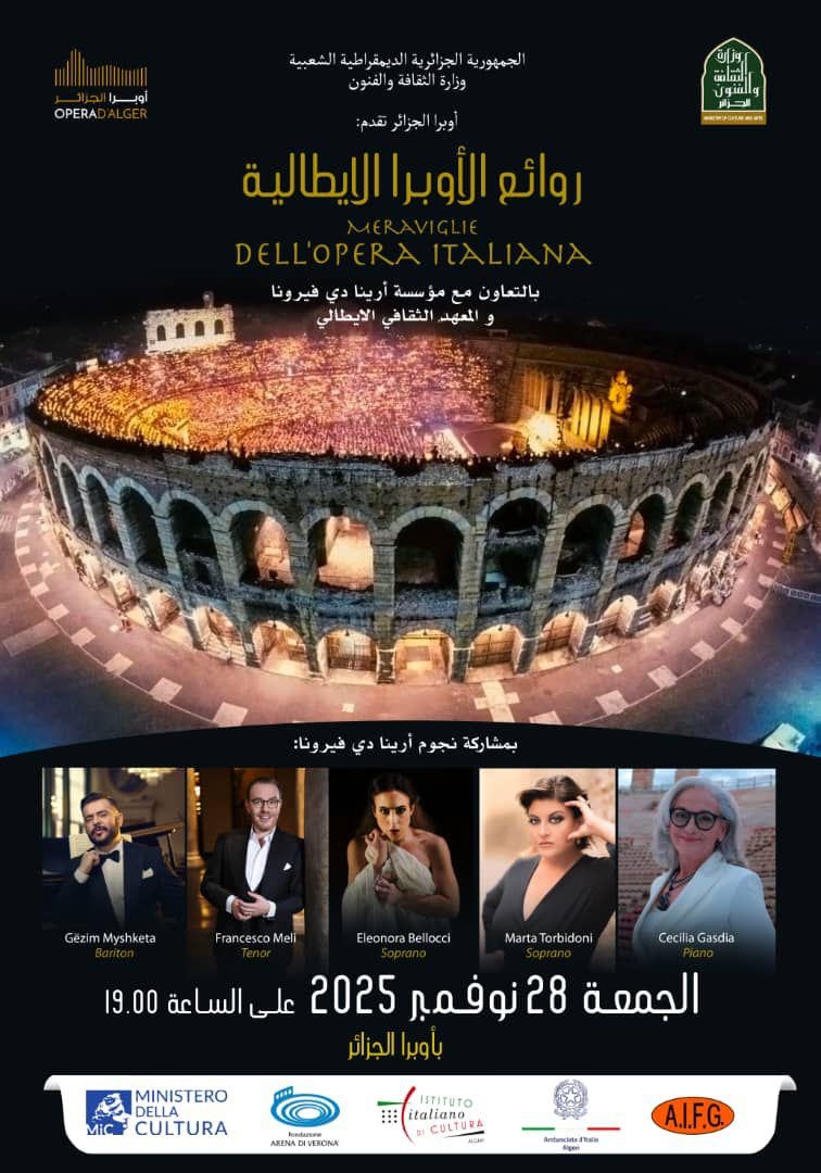 L’Arena di Verona ad Algeri – venerdì 28 – ore 19:00