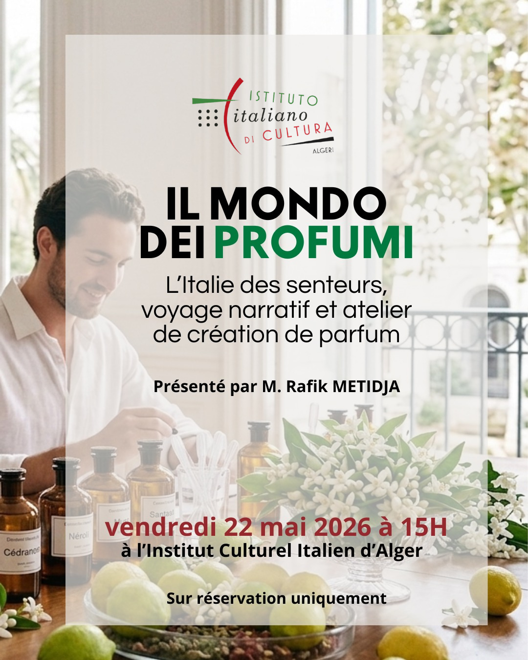 Locandina evento profumo